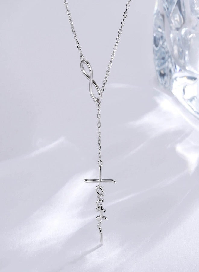 Sariel 925 Sterling Silver Faith Hope Love Cross Pendant Necklace for Women Christian Birthday Christmas Jewelry Gift (Infinity Faith Necklace) - Image 3
